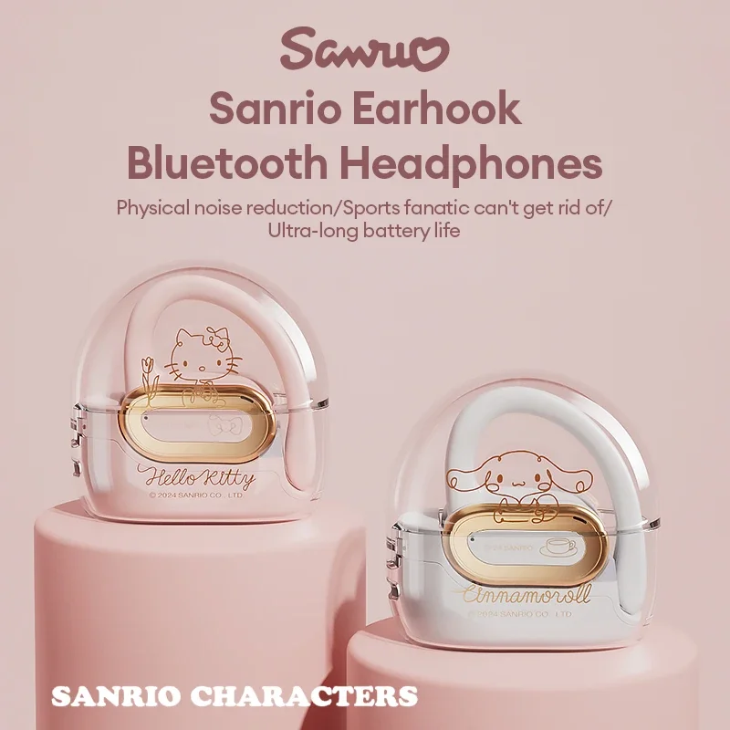 Sanrio Hello Kitty OWS Earphones EJ-686 Wireless Bluetooth Headphones Cinnamoroll Smart Touch Dual Mode Ear Hook Sports Headsets