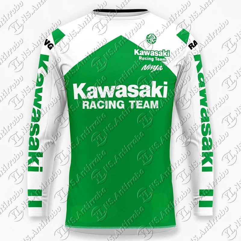 

Kawasaki, новая летняя быстросохнущая дышащая рубашка с длинными рукавами, тонкий дизайн для езды на мотоцикле, удобная рубашка с длинными рукавами