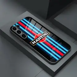 Martini Racing Horizontal Stripe Phone Case For Samsung S24 Ultra S23 S22 S25 S20 Fe S21 Plus A54 A34 A53 A13 A16 Glass Cover