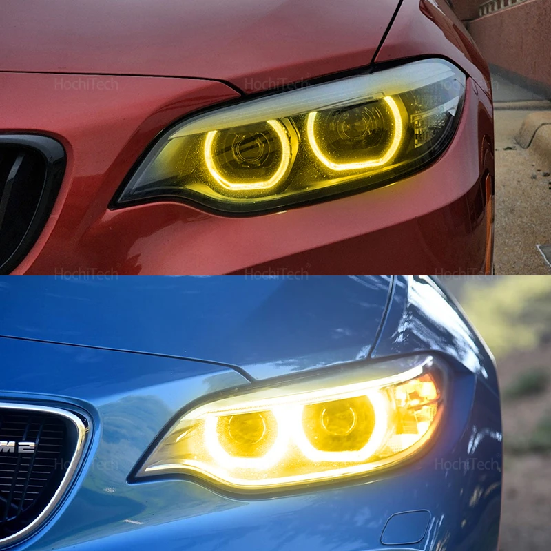 Yellow Daytime DRL Light Driving LED Angel Eye Maker Light Board for BMW 2 Series F22 F23 M240i F87 M2 Pre-facelift 2014-2017 view 4