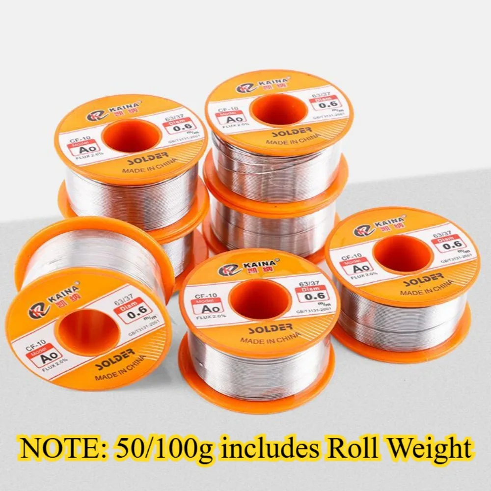 100 جرام/50 جرام 0.5 مللي متر-2 مللي متر غير نظيفة الصنوبري الأساسية لحام القصدير سلك بكرة 63/37 CF-10 مع 2% تدفق ونقطة انصهار منخفضة للكهرباء لتقوم بها بنفسك لحام