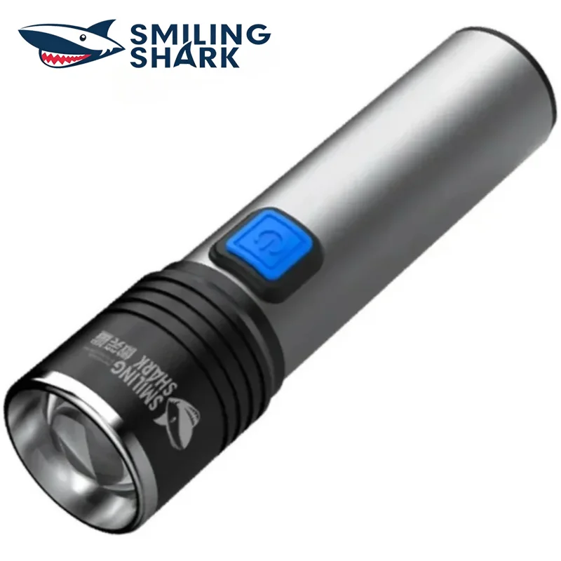 SMILING SHARK USB Rechargeable Flashlight Portable Super Bright Multifunctional Waterproof Outdoor Emergency Lighting 615