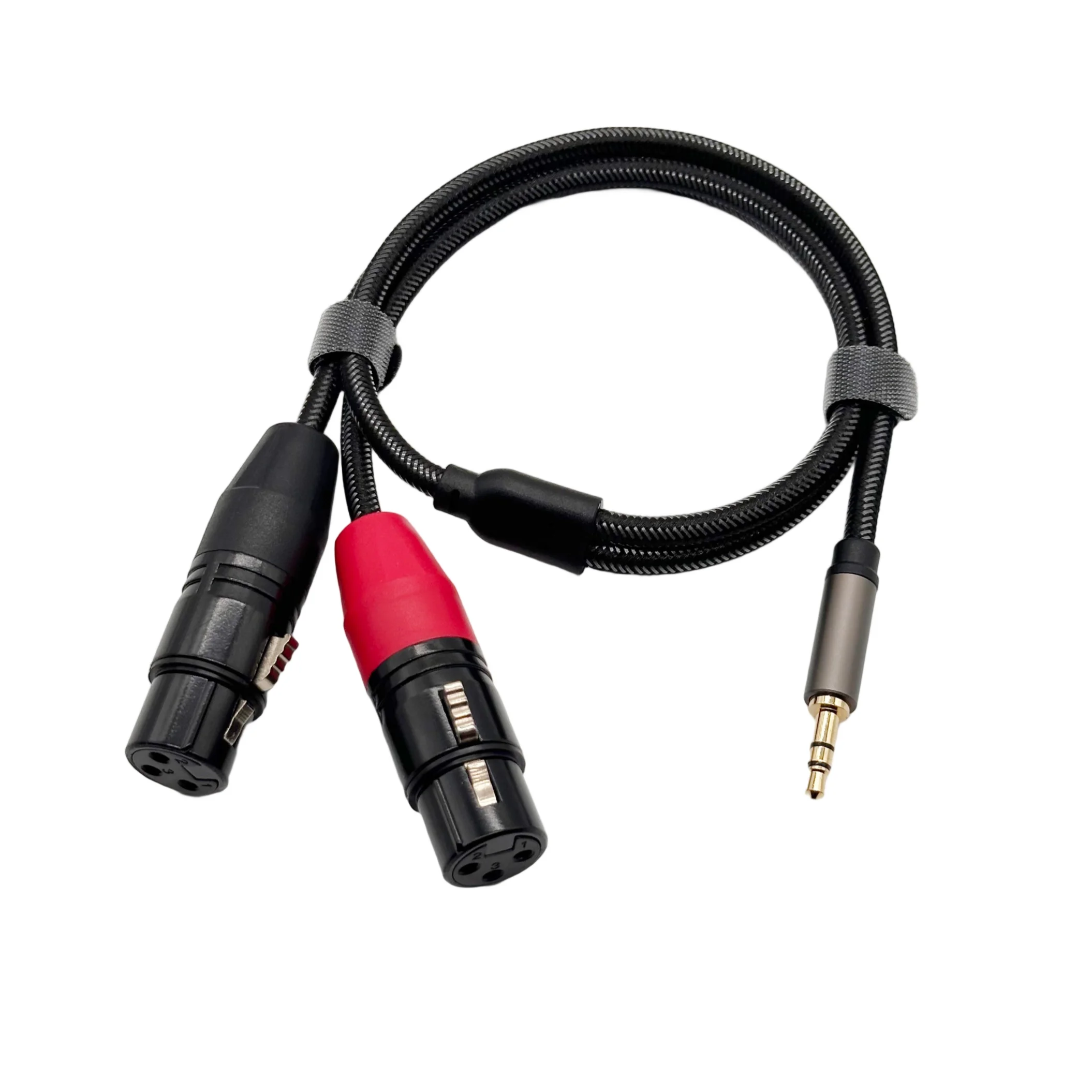 3,5-mm-Klinkenstecker auf XLR-Audiokabel, TRS-Stereo-Stecker auf Buchse, Dual-XLR-Splitter für Mischpulte, Lautsprecher und Verstärker – Detail 3