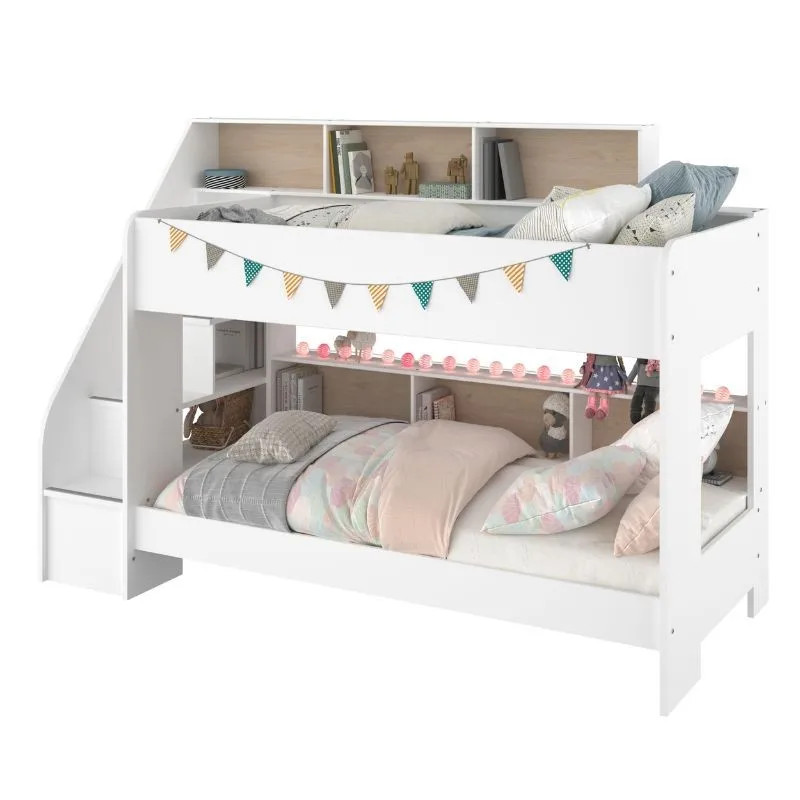 Youth Fantasy Jackson oak and white bunk 245x171x111 Cm