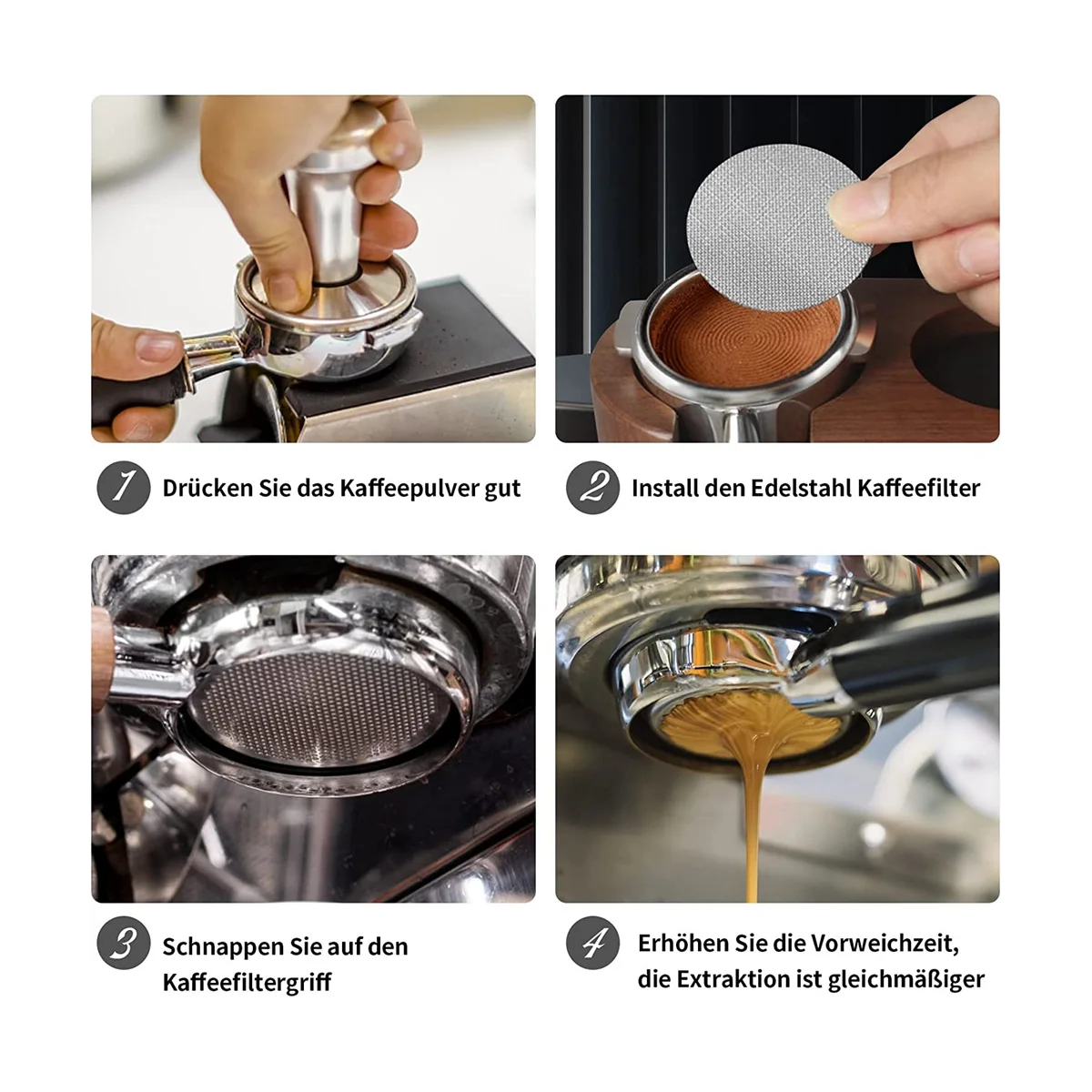 A09G-51mm Coffee Dosing Ring, Aluminum Coffee Dosing Ring with Screen, Stainless Steel Espresso Sieve for Portafilter