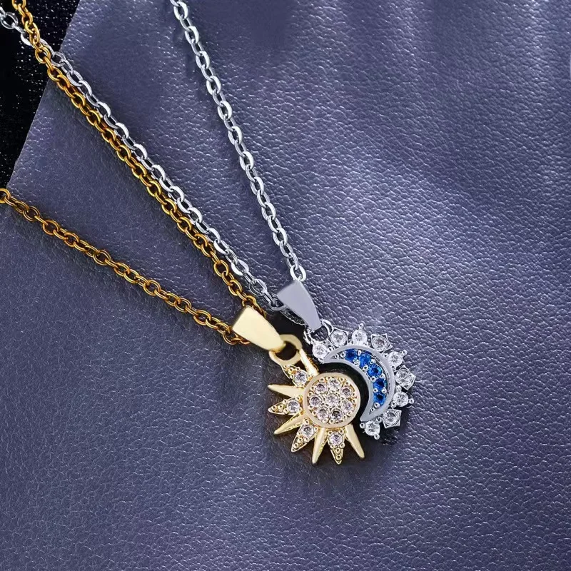 أزياء تنوعا الشمس القمر زوجين قلادة مجموعة حزب عيد الميلاد الإبداعية عيد ميلاد عيد الحب هدية عيد الأم