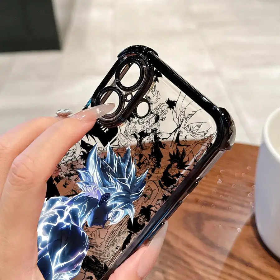 Dragons Balls Friezas Gokus Plating Phone Case For iPhone 17 17e 16e 16 15 14 13 12 11 Pro Max Mini Air Plus Anti-Fall Airabag view 3