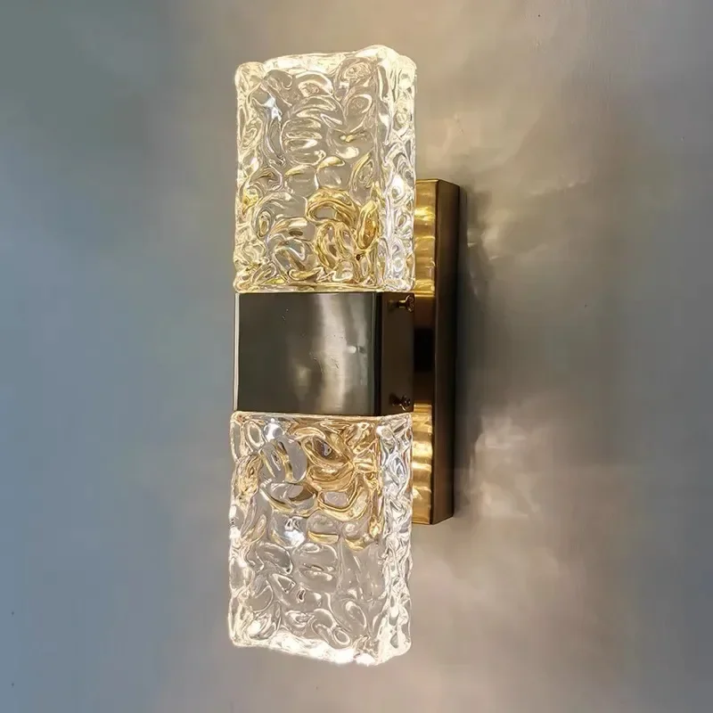 

SANDYHA Modern Glass LED Wall Lamp Simple Creative Design for Living Room Study Staircase Hallway Bedside Lighting Fixture Decor