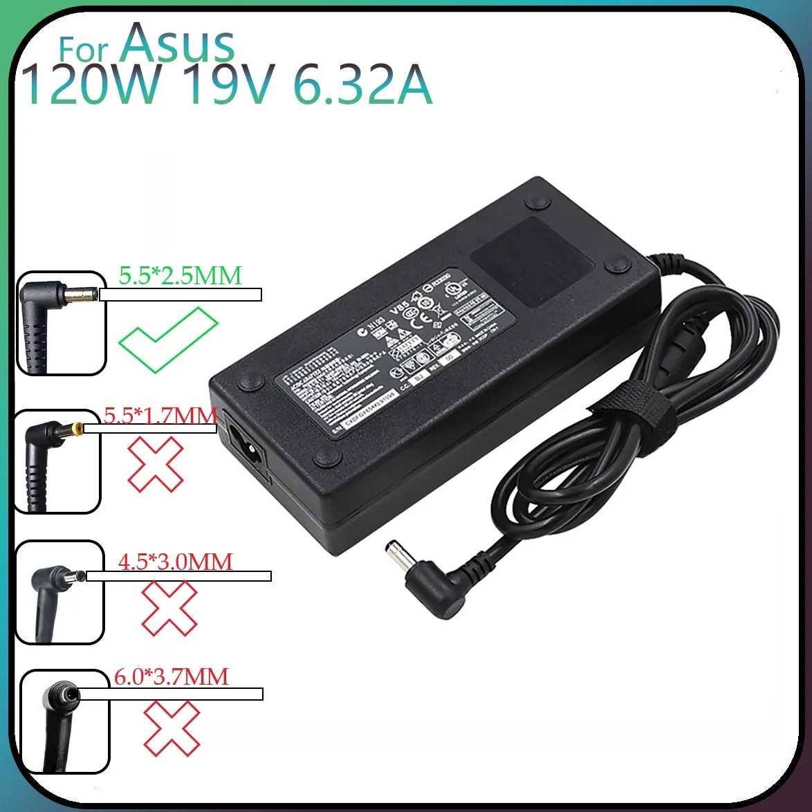 120W 19V 6.32A 5.5*2.5MM Laptop Adapter Power Supply For TOSHIBA ACER ASUS N550 K53 N750 N500 N56V N53S G50 N55 ADP-120RH