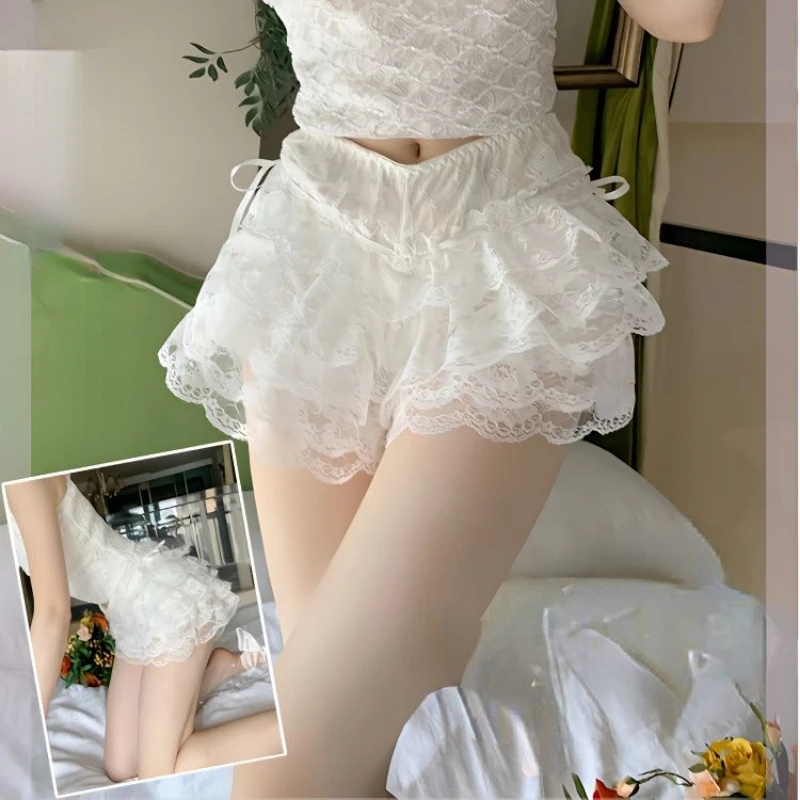 Y2k Lolita Skirt Lace Pink Bottoms Shorts Safety Short Pants Japanese Students Under Skirt Pants Girls Shorts Boxers for Women