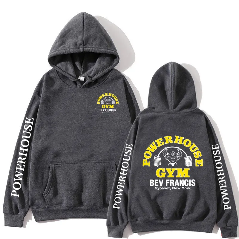 Funny Powerhouse Gym Hoodie Harajuku Men\'s Oversized Long Sleeve Sweatshirt Geek Fitness Hoody Tracksuit Gothic Streetwear Tops