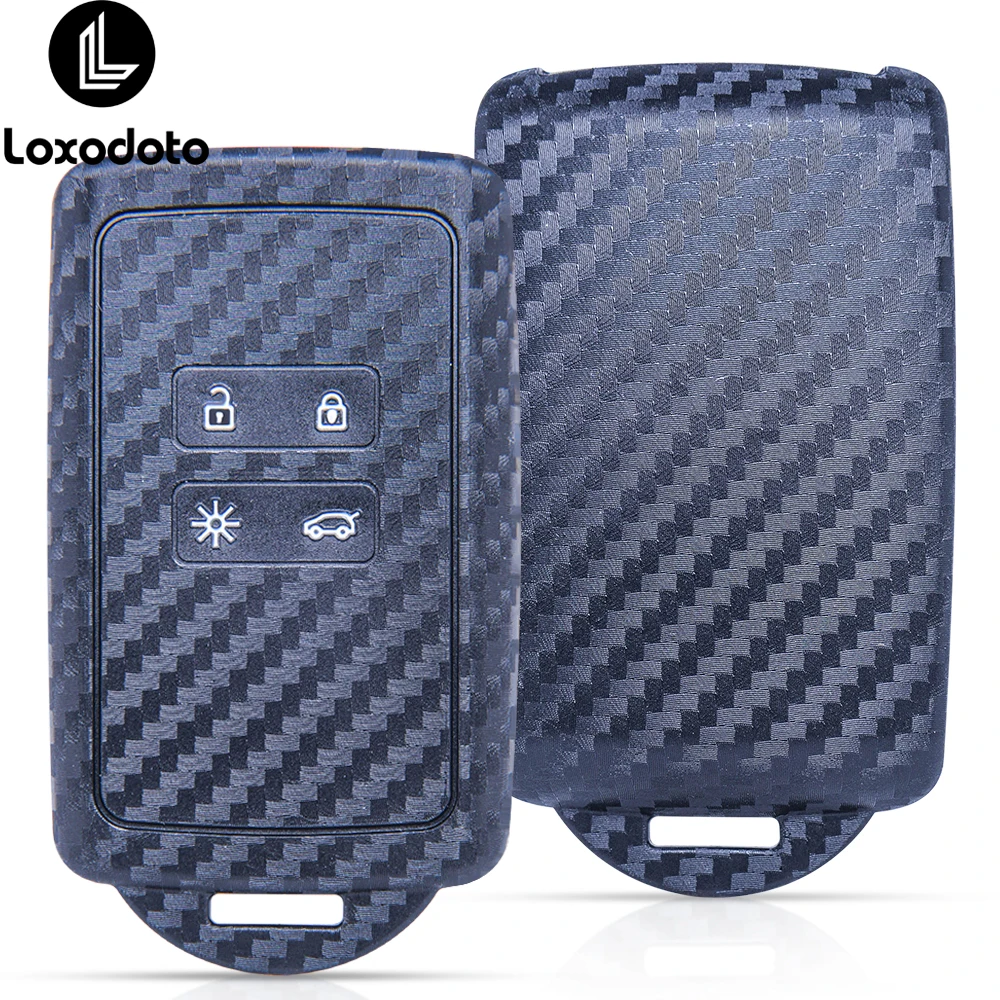 Carbon Fiber Key Cover Case for Renault Arkana Clio Espace Captur Kadjar Zoe Logan Talisman Megane E-Tech Dacia Sandero Stepway