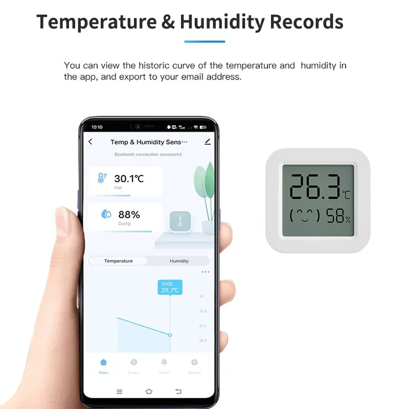 Tuya Temperature Humidity Sensor Mini LCD Display Compatible with Bluetooth APP Remote Control Thermometer Hygrometer