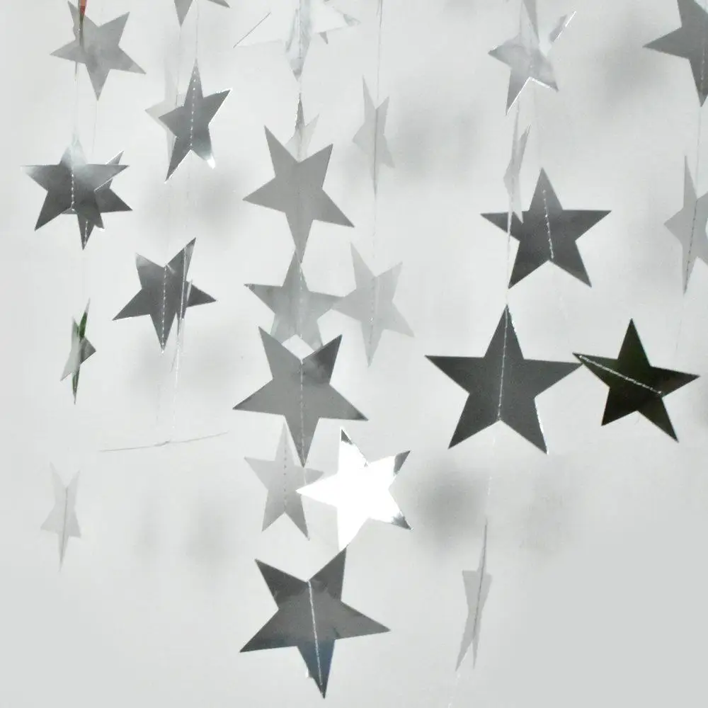 10/50/100PCS Star Disc Party Flower Durable Reusable 4 Meters 6 Optional Home Decoration Star String Flower Not Easy Tear