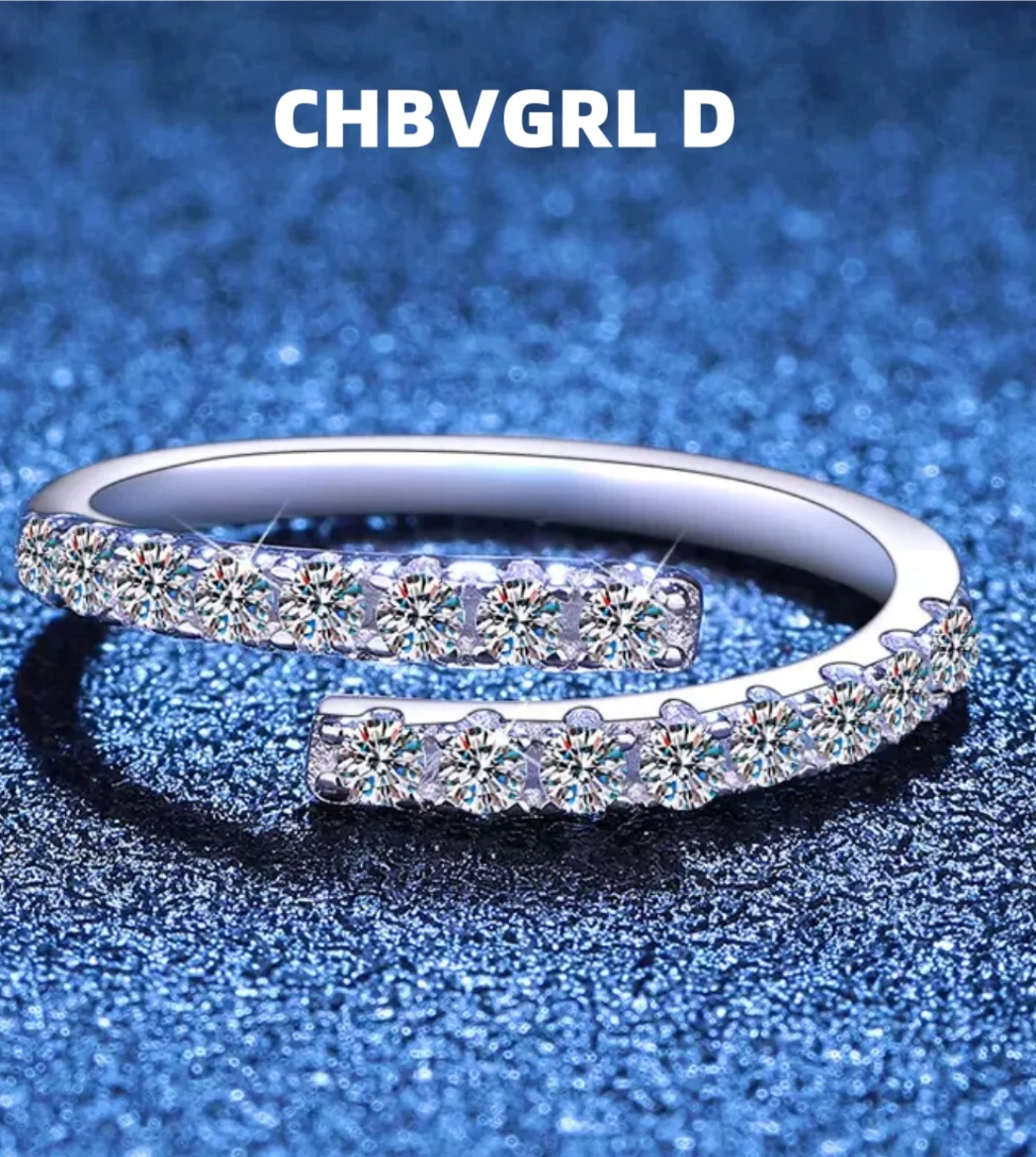 

[Forever] Hot Sale Ring Moissanite Ring Fashion Personality Simple Diamond Set Ring Women's Moissanite Ring Open Ring