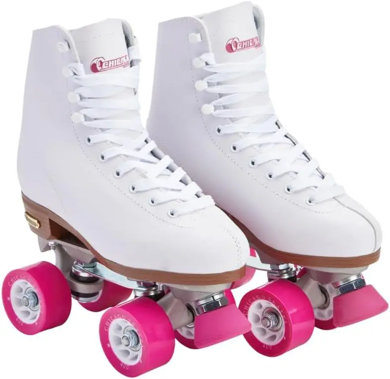 

Premium White Quad Roller Skates for Girls & Women Beginners - Adjustable High-Top Design for Indoor/Outdoor Use