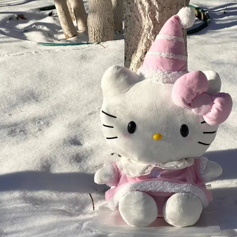 

Miniso 2024, новинка, рождественская плюшевая игрушка «Hello Kitty», милая шляпа, кукла Kitty, подушка «Hello Kitty», украшение для комнаты, украшение, праздничный подарок