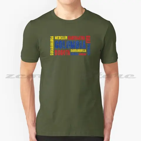 Colombia Colombia Gåva Bogotá Medellin Cali T-shirt 100 % bomull Bekväm Högkvalitativ Idé Bogotá Medellin Cali Cartagena 6 best sales Kalifornien, Colombia - №2