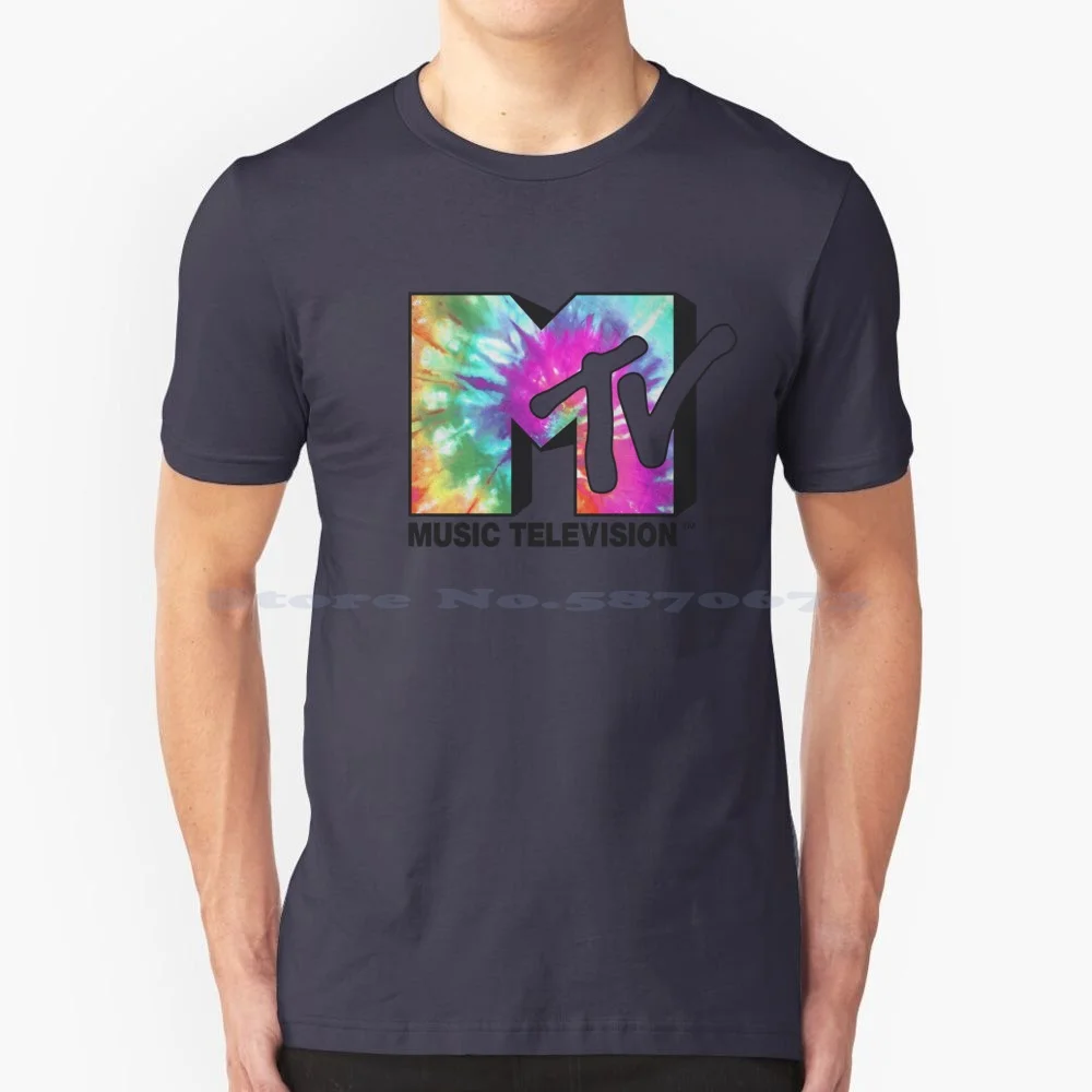 Mtv Bright Rainbow Tie Dye Logo T Shirt 100% Cotton Tee Paramount Mtv Logo Music Tie Dye Trippy Retro Vintage Fifth Sun