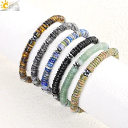 CSJA Trendy Natural Stone Man Bracelet Hematite Beaded Handmade Braided Bracelets Male Jewelry Gift Accessories Yoga Bangle H381