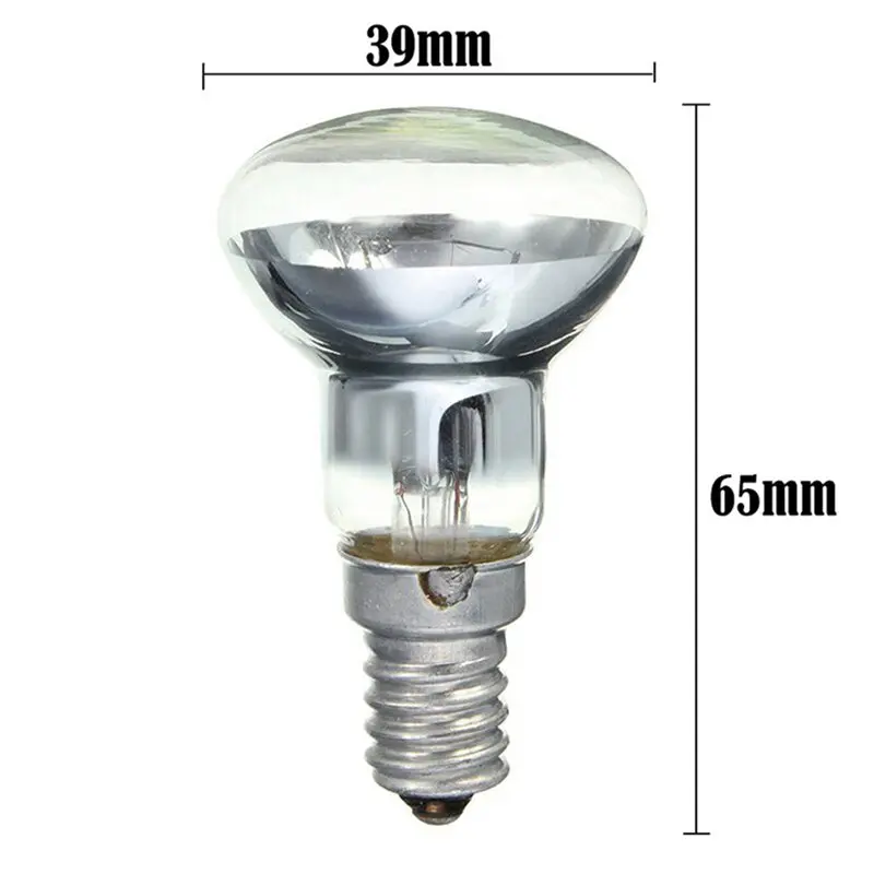 AT19-Replacement Lava Lamp E14 R39 30W Spotlight Screw In Light Bulb Clear Reflector Spot Light Bulbs Lava Incandescent 60Pcs