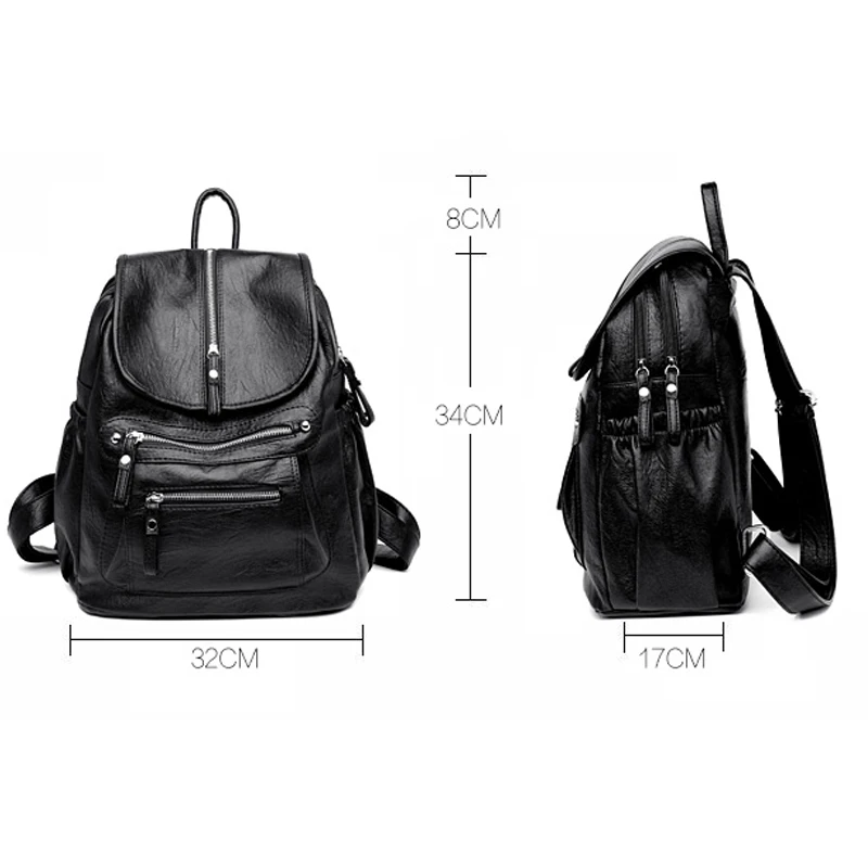 2024 New Fashion Women Backpack High Quality Leather Backpack Casual Shoulder Bags School Bags Large Capacity Travel Backpacks