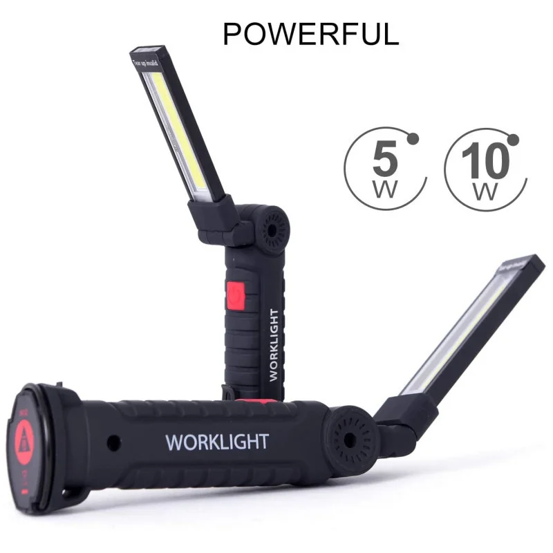 Rechargeable LED Work Light Magnetic Base Ultra Bright COB Flashlight Inspection Lamp for Car Repair, Home Using,Outdoor Camping