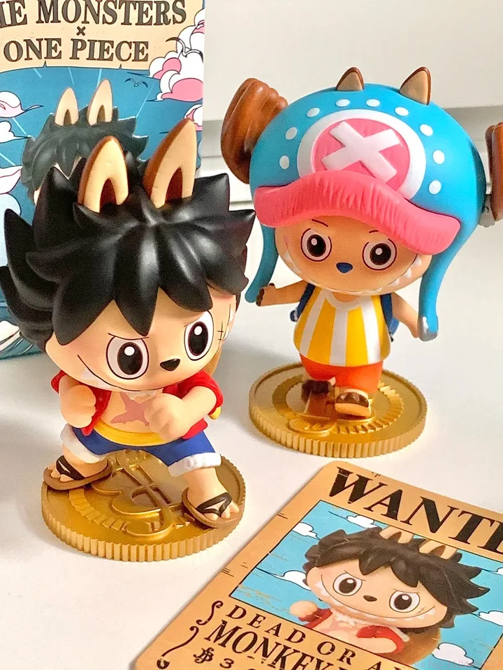 Genuine Pop Mart The Monsters X One Piece Labubu Blind Box Luffy