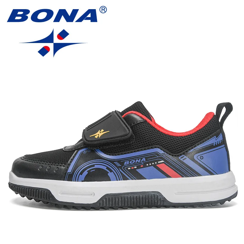 BONA 2023 New Designers Running Shoes Fashion Classic Sneakers Children School Sport Footwear Comfy Kids Breathable