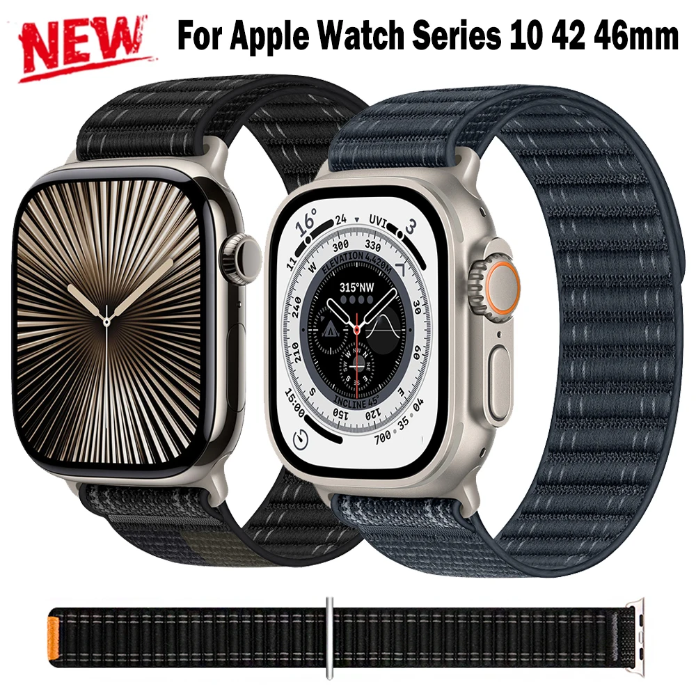 Cinturino in nylon per Apple Watch 46mm 42mm Bracciale intrecciato Cinturino sportivo per Iwatch 11 10 9 8 44/40mm Accessorio per cinturino Ultra49mm