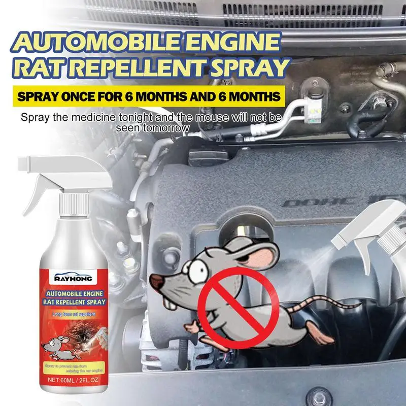 Mouse Control Spray Power Mouse Spray Peppermint Oil Mice 60ml Rat Killer Engine Protect Control Spray For Car Cleaning Agent