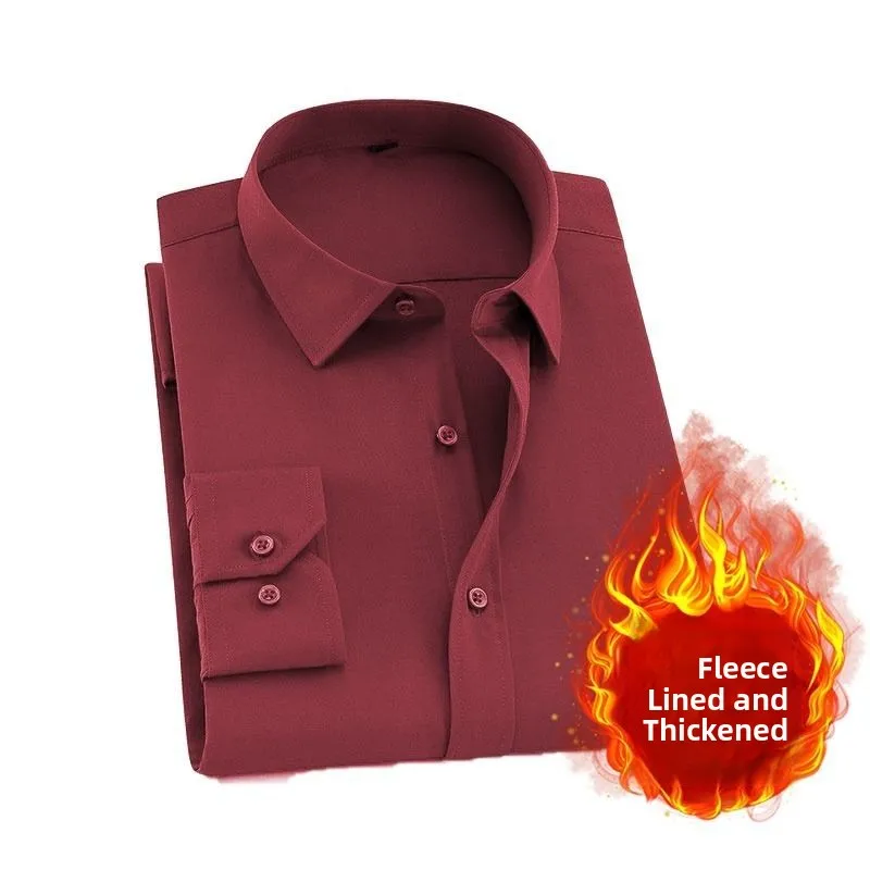 

Young Men's Slim Fit Long Sleeve White Shirt Wedding Ceremony Business Casual Polyester Fabric Spring Autumn Seasonal Wear