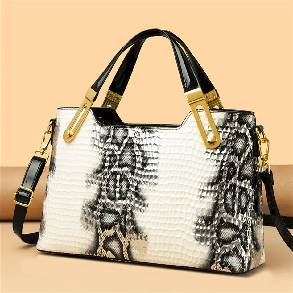 Tendência da moda nobre bolsa feminina python padrão de luxo senhoras festa bolsa e bolsa elegante festa casamento casual tote 2024