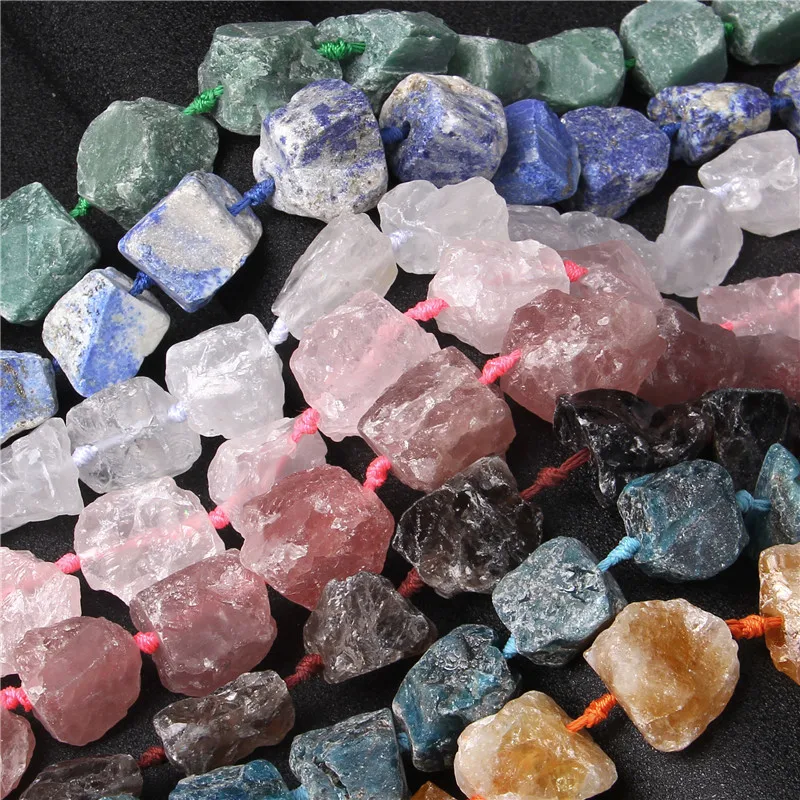 Raw Natural Stone Beads Irregular Freeform Shape Lapis Lazuli Amazonite Quartzs Beads DIY for Jewelry Making Supplies 18-28mm