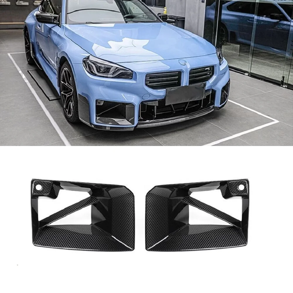 Carbon Fiber Car Side Front Bumper Air Duct Vent Outlet Cover Trim For BMW M2 G87 2023-up