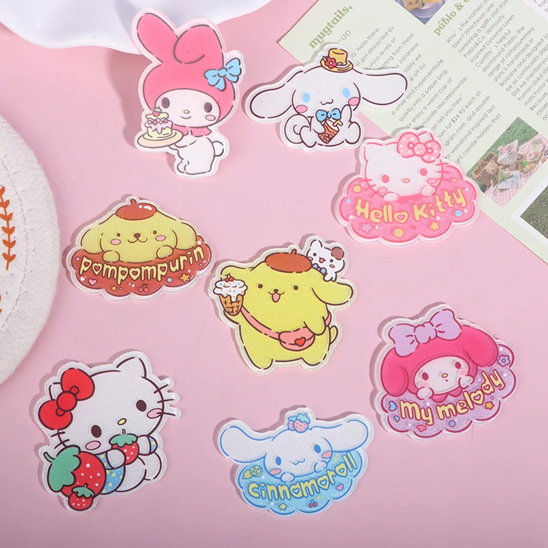 10 шт. Мультяшные полимерные заколки Sanrio HelloKitty Mymelody Kuromi, кулон, скрапбукинг, рукоделие, миниатюрные украшения, аксессуары