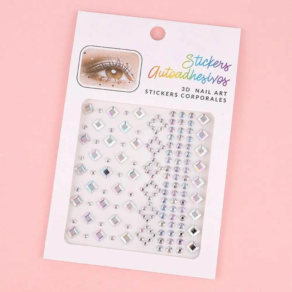 

Stage Decoration Crystal Rainbow Face Gems Jewel Rhinestone Diamond Sticker Kid Sticker Shiny 3D Nail Art Sticker