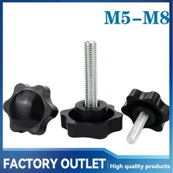 5-10PCcs M5 M6 M8 Star Shape Thread Clamping Handle Bolt Bakelite Hand Knob Tightening Screw Industry Steel