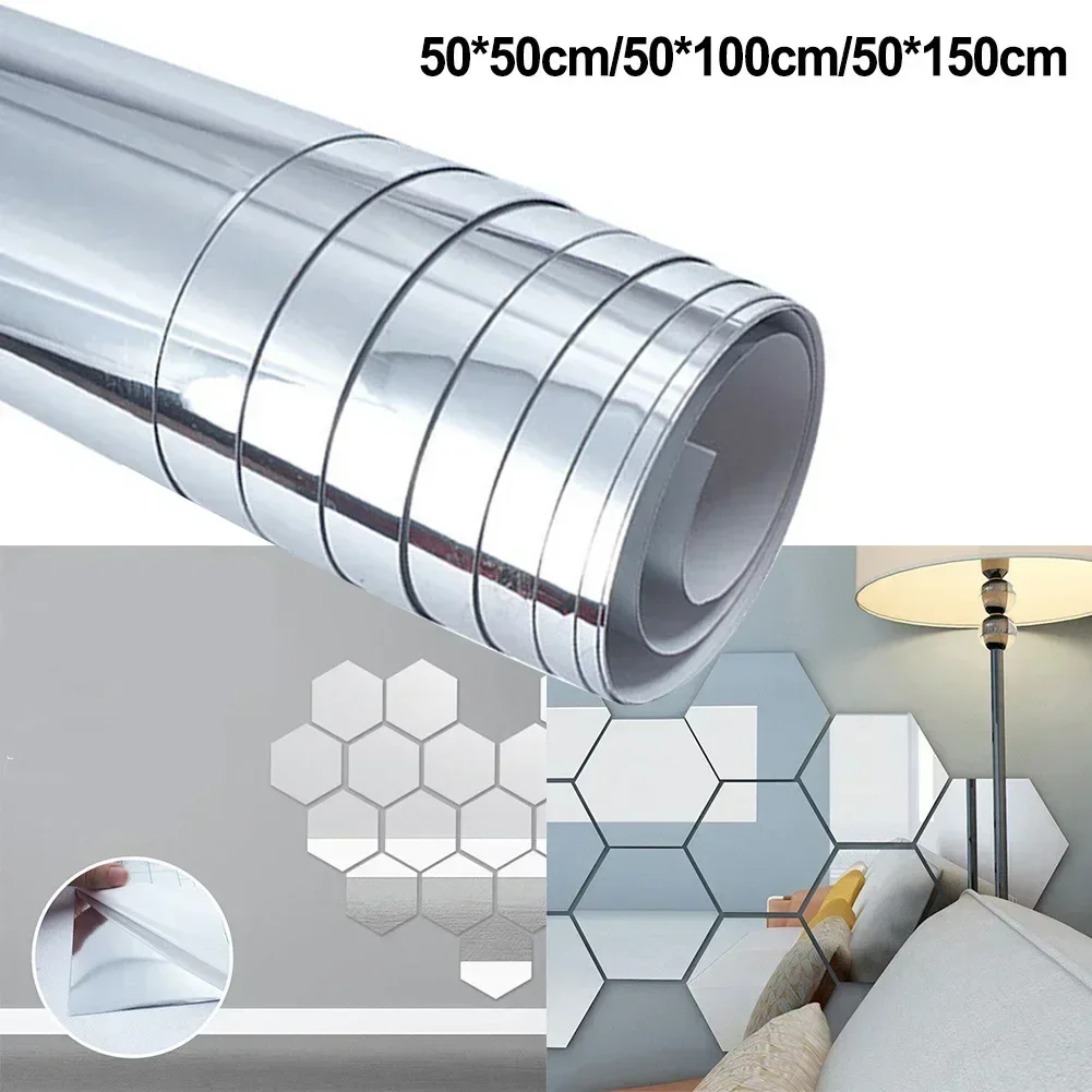 

Wall Mirror Sticker Mirror Film Adhesives Film Bathroom Decoration 50×50cm/50×100cm/50×150cm Mirror Wall Sticker