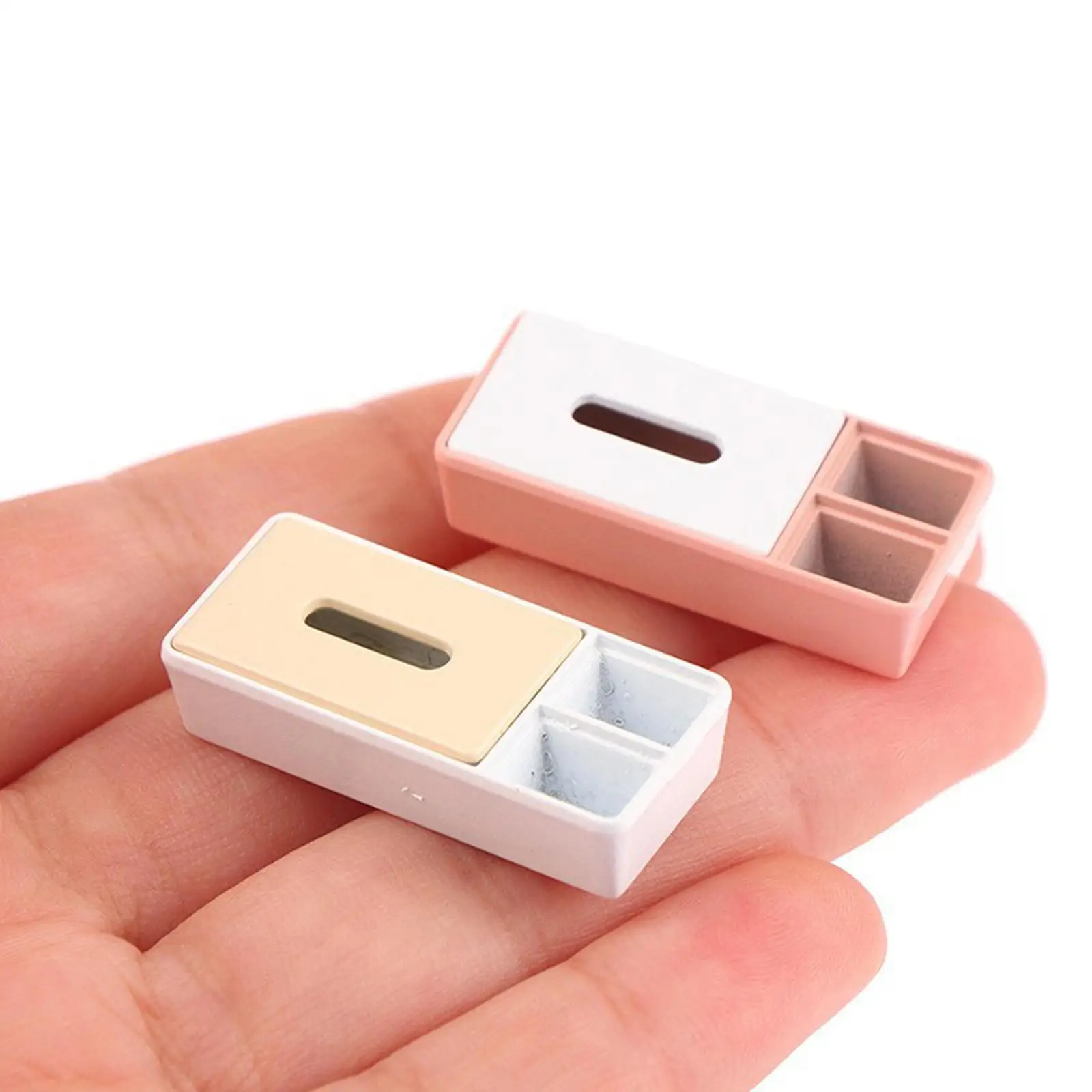 Copertura per scatola di fazzoletti per casa delle bambole in miniatura per comò da camera da letto, comodino, scrivania da ufficio, porta fazzoletti, modello di accessori per casa delle bambole