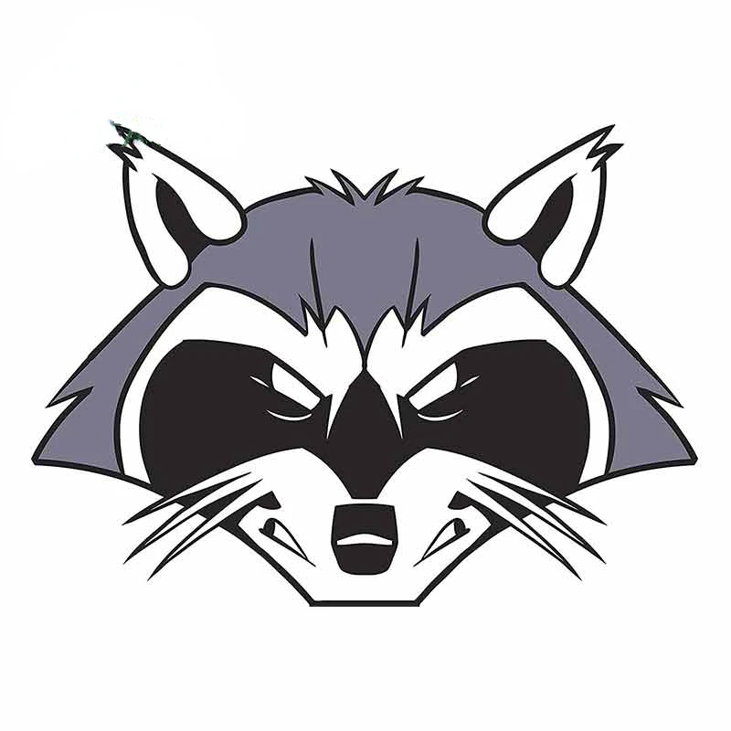 

Angry Aggressive Scavenger Woodland Raccoon Head Cartoon Car Stickers Repair Decal