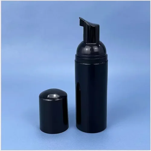Imagen 2 del producto Botella con bomba de espuma de plástico negro, limpiador de botellas vacías para la cara, dispensador de jabón y pestañas, contenedores de botellas de espuma, 60ml, 1 Uds.
