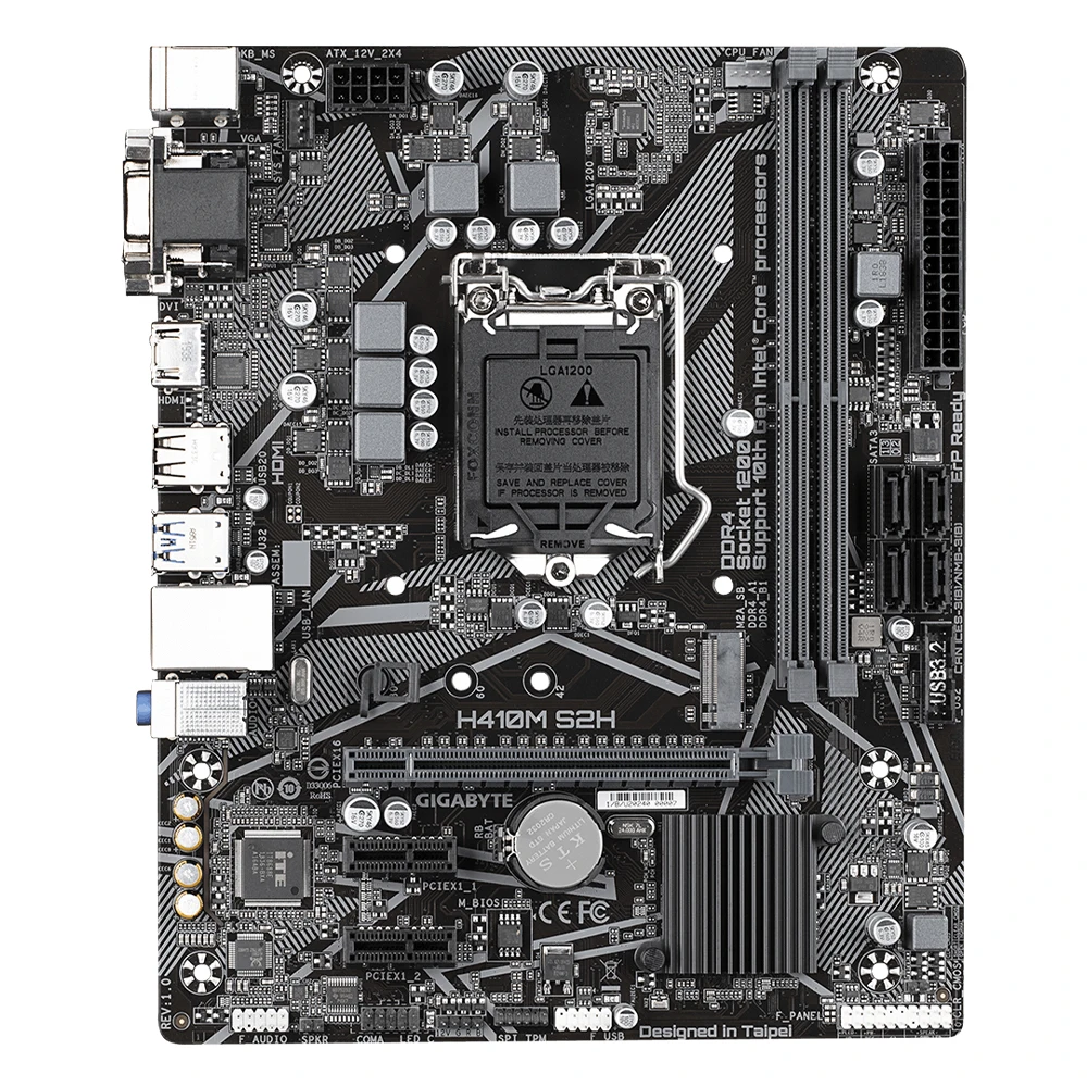 Gigabyte H410M S2H Motherboard H410 Placa-mãe LGA 1200 DDR4 16GB support i9-10900 i7-10700 i5-10500 i3-10100 i3-10305 Micro ATX