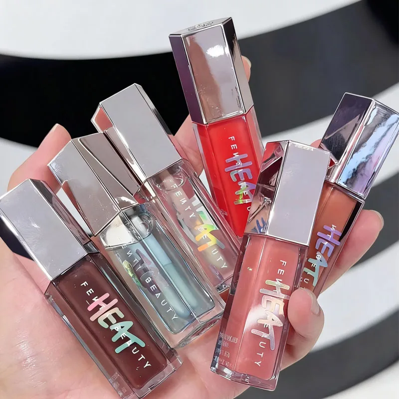 أحمر شفاه ماركة مقاوم للماء مكياج يدوم طويلاً Fenty Glow Hot Chocolit RIRI ملمع شفاه الكرز الساخن يضيء لون الشفاه بشكل طبيعي