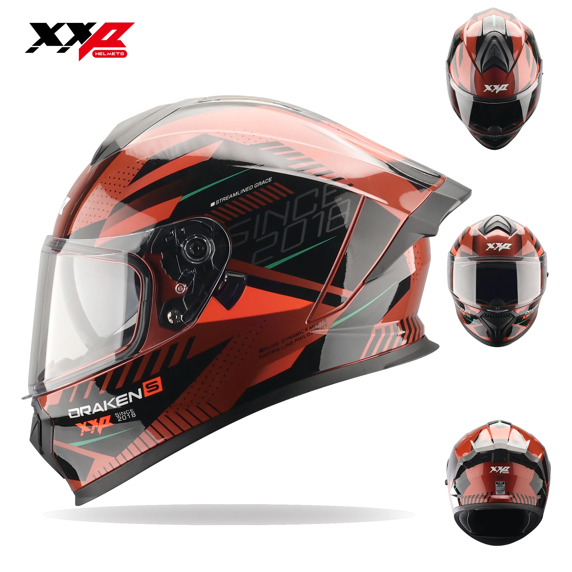 

Motocross Helmet Lightweight Winter Full Face Track Motorcycle Helmets Gloss / Matt Double Visors Quick Release XXP Draken M-XXL