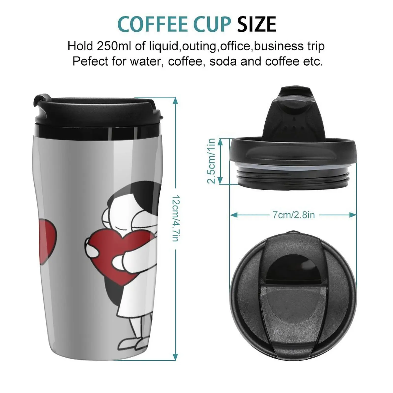 New Catana Hearts Travel Coffee Mug Cup Coffe Luxury Coffee Cups