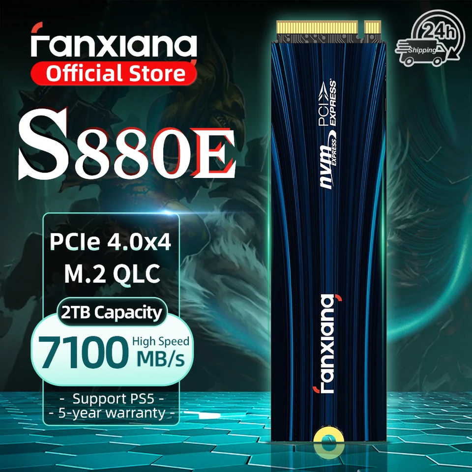 Fanxiang S880E M.2 SSD 7300MB/s 1TB/2TB/4TB M.2 NVMe SSDドライブ
