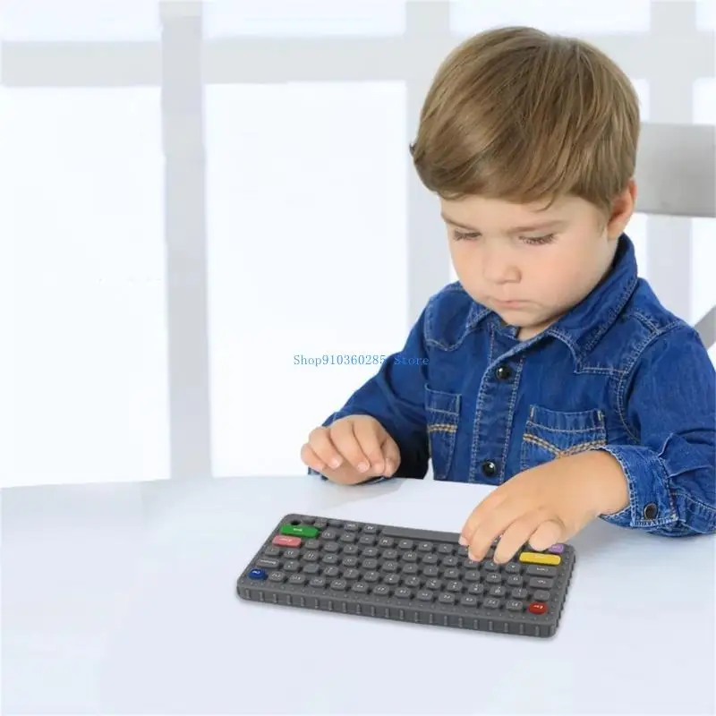 K9FF Toetsenbordvorm Bijtspeeltje voor baby-peuters Baby Bijtring Kauwspeeltje Relief