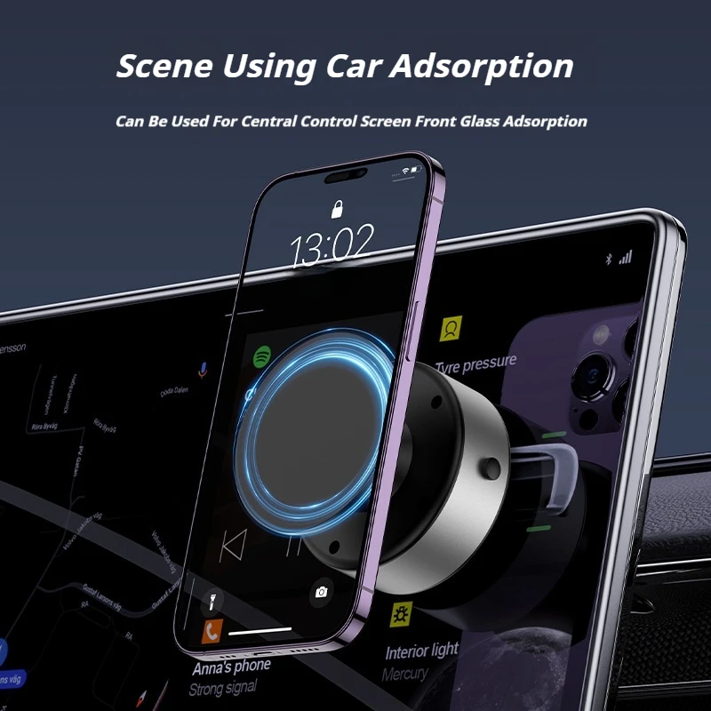 For Magsafe Magnetic 360°Rotatable Vacuum Car Magnetic Holder X11Vacuum Car Phone Mount Strong Magnetic Suction Cup