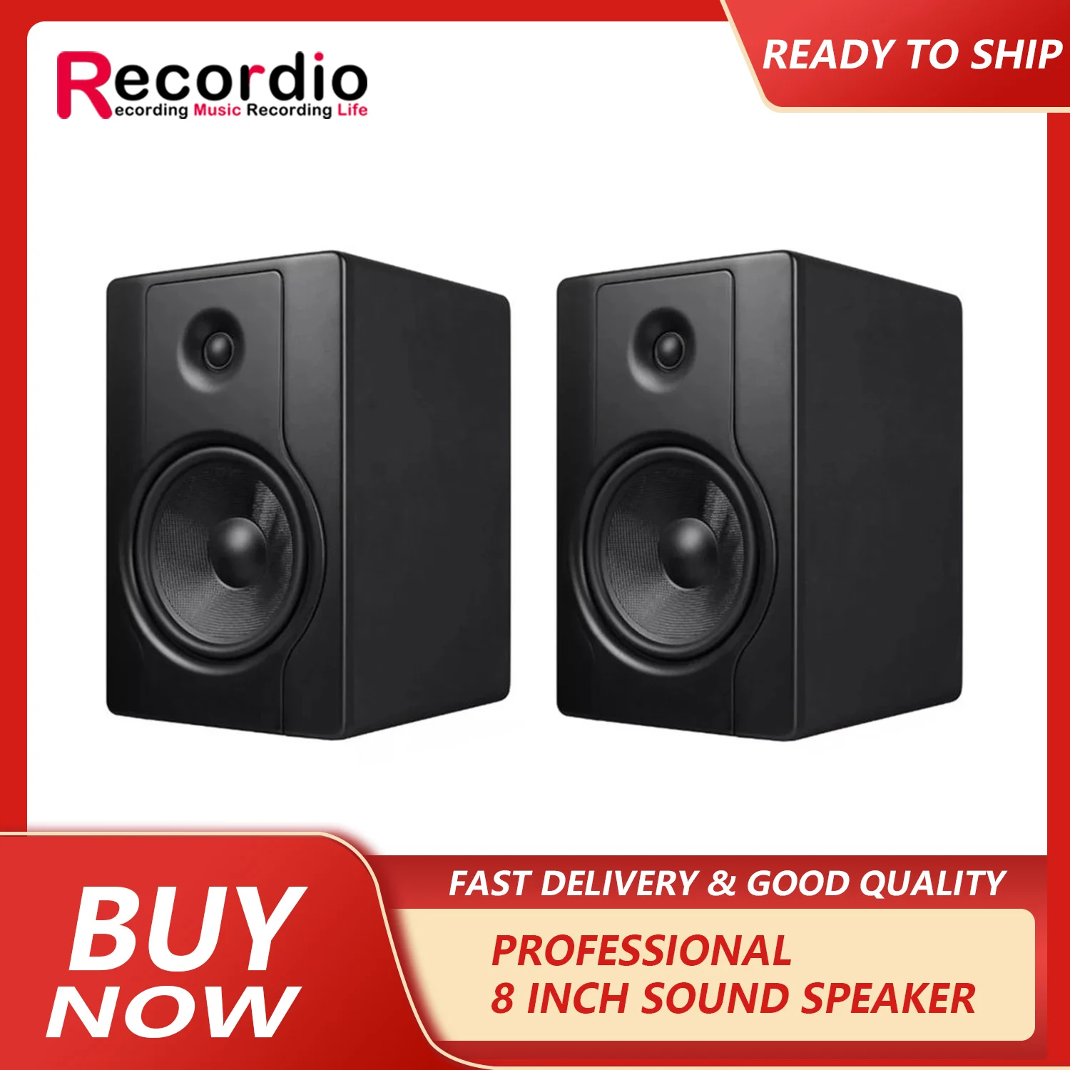 GAS-BX8 High Quality Hifi Music Production Monitor Speakers Computer Powered DJ Monitor Audio 8 inch sound Speaker